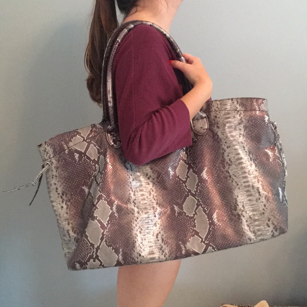 Faux Snakeskin tote